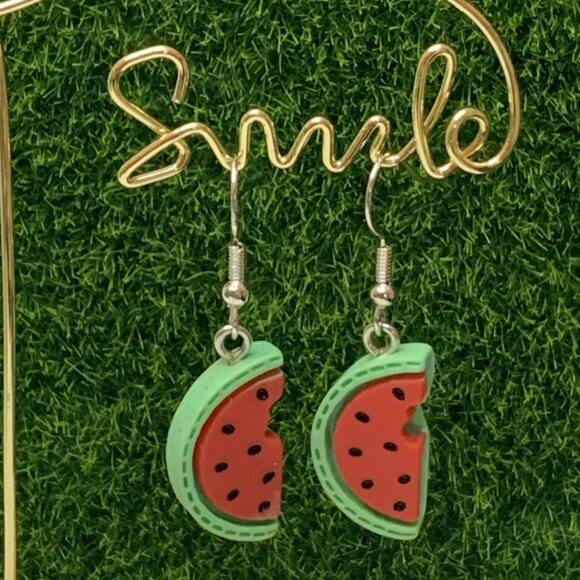 Watermelon Earring, Funny Food Earring, Fruit Earring, Gift Idea, Food Jewelry - Picture 5 of 6